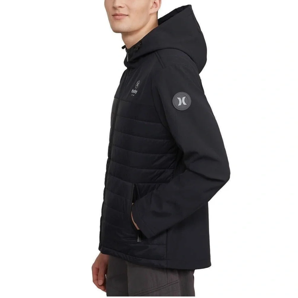 NWT Hurley Men's Wind Proof 3 Layer Fabric Technology Jacket, Black sz XL